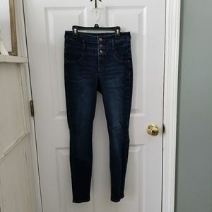 High-waisted Blue Jeans